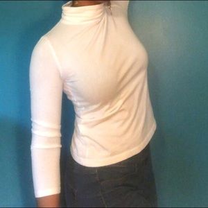 Faded Glory white turtleneck cotton longsleeve top